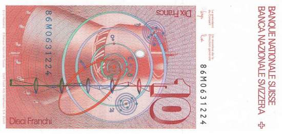 Schweiz 10 Franken 1986